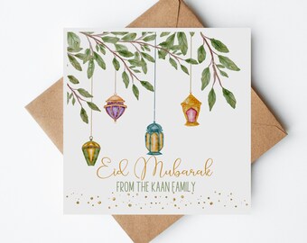 Personalised Eid Card, Cards For Eid, Eid Mubarak Card, Personalised