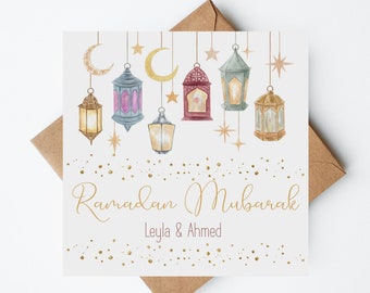 Personalised Ramadan Card, Cards For Eid, Ramadan Mubarak Card, Personalised