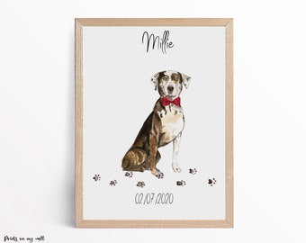 Personalized Catahoula Leopard Dog Print, Custom Wall Art