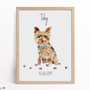 Yorkshire Terrier Print, Personalised Yorkie Wall Art, Custom Home Decor, Dog Lover Gift, Home Prints