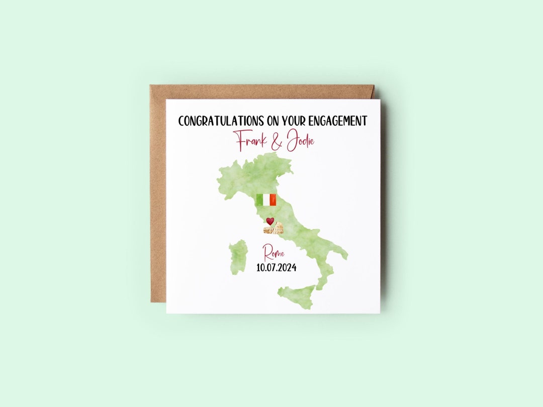 Personalized Rome Engagement Card, Congratulations Card - Etsy