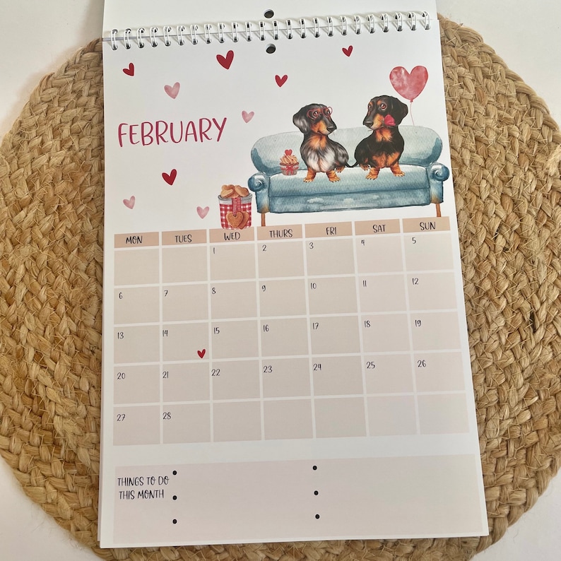 Dachshund 2023 Calendar Dog Calendar Sausage Dog Wall Etsy
