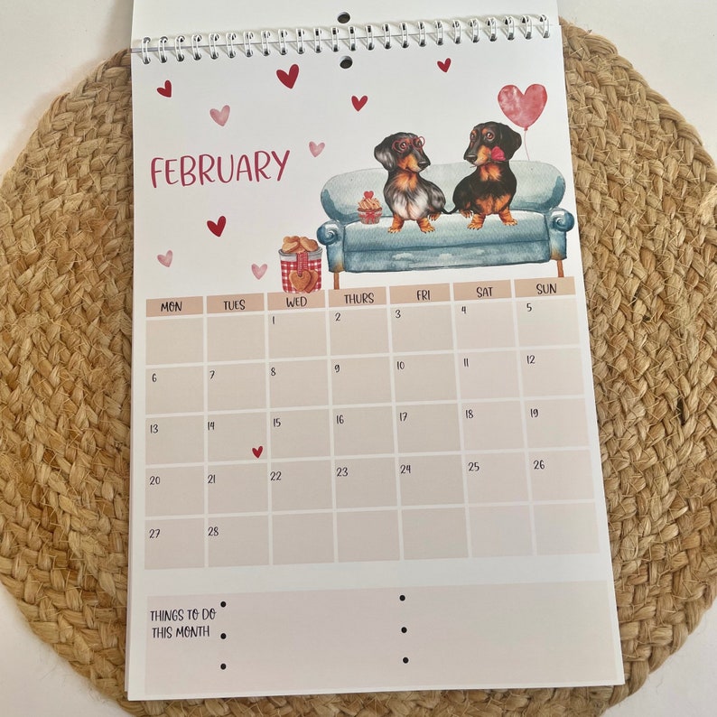 Dachshund 2023 Calendar Dog Calendar Sausage Dog Wall Etsy