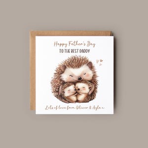 Tarjeta del Día del Padre, Tarjeta del Erizo, Tarjeta del Mejor Papá