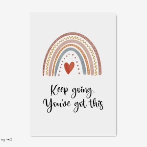 Positivität Drucke | Mach weiter so Poster| Motivierende Postkarte | Positive Vibes Karte|Freundschaftskarten|Regenbogen Drucke|Süße Geschenke|Du hast das