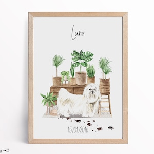 Maltese Personalised Print, Dog Wall Art, Maltese Gifts, Dog Lover Gifts, Home Prints, Wall Decor