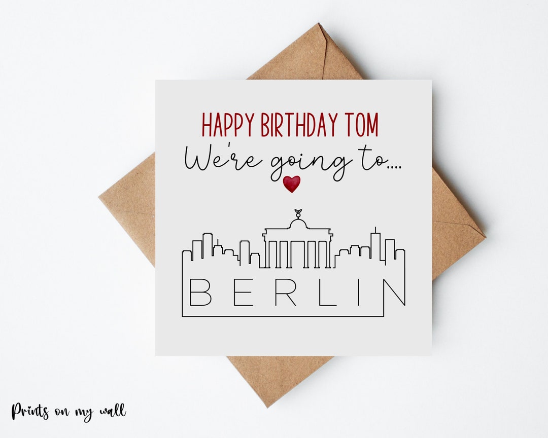 We're Going to Berlin, Surprise Reveal Birthday Card, Personalised ...