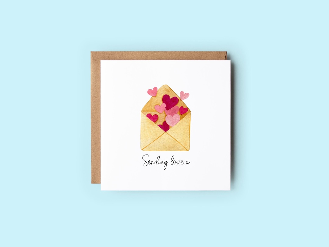 Sending Love Card, Thinking of You Card, Positivity Card - Etsy UK