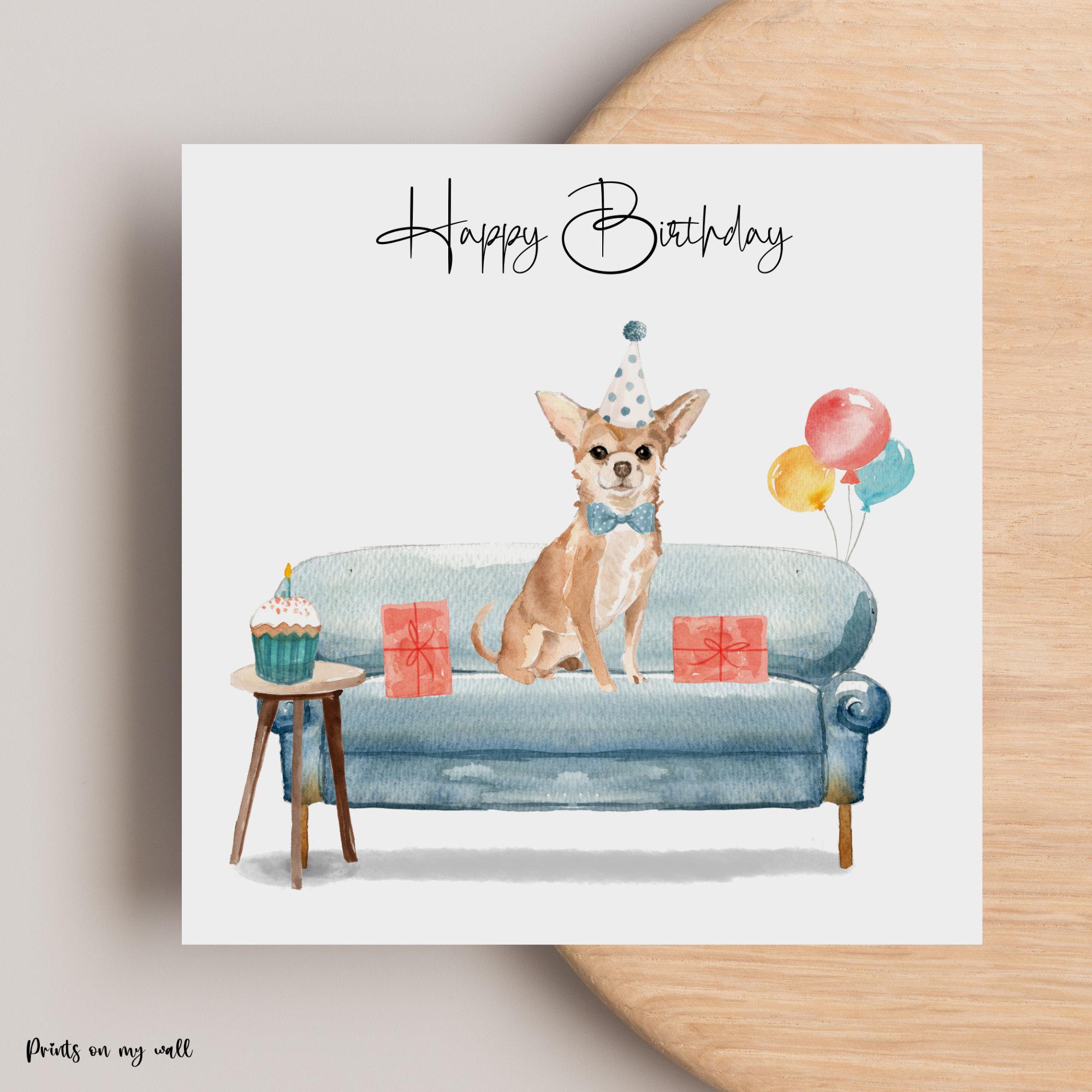 Chihuahua Birthday Card Personalised Birthday Card Dog - Etsy