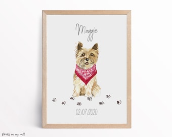 Gepersonaliseerde Cairn Terrier-print, aangepaste hondenkunst, hondenliefhebbercadeau