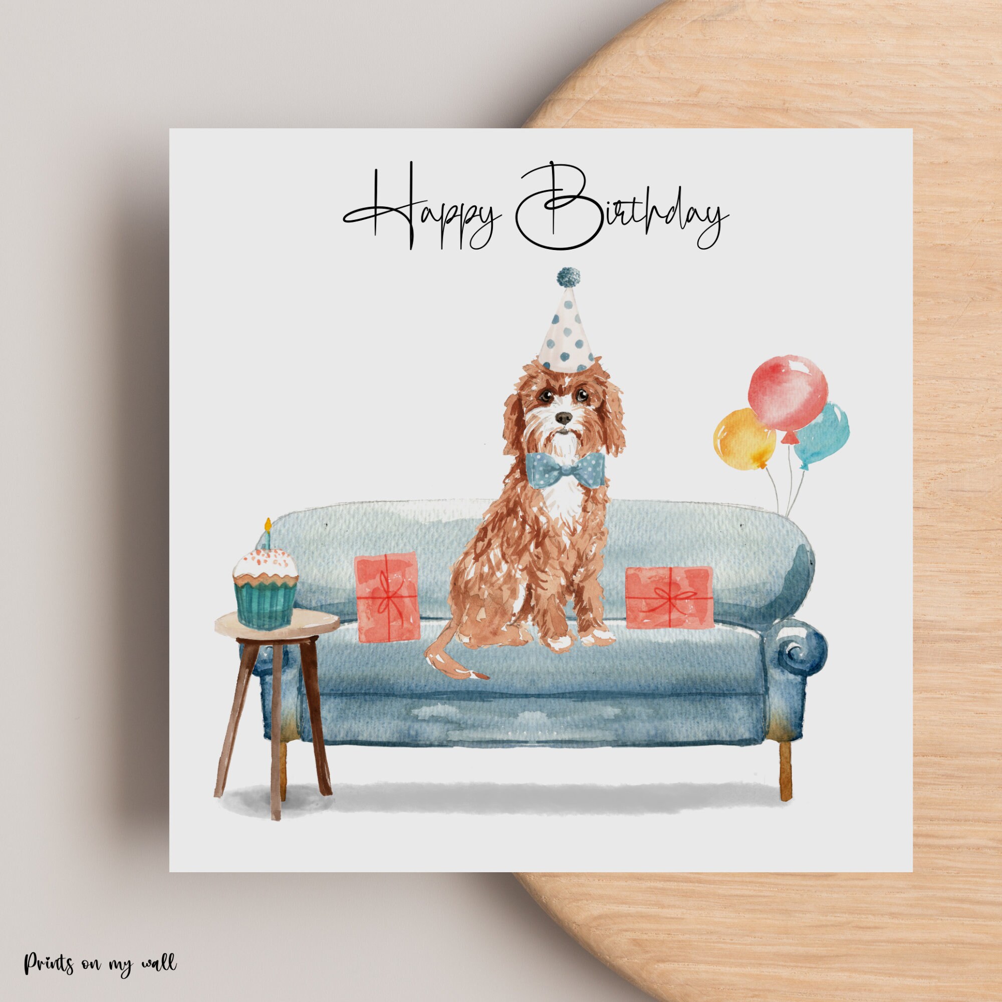 Cavapoo Birthday Card Personalised Birthday Card Dog Lovers Etsy UK