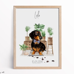 Dachshund Personalised Print,Dog Wall Art,Sausage Dog Decor, Dog Gifts,Home Prints, Home Decor