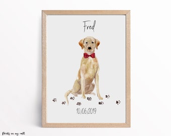 Personalized Labrador Print, Dog Memorial Art, Pet Portrait