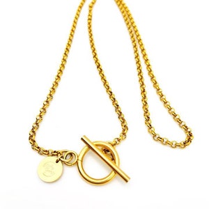 Vienna-Rae Belcher Chain, T Bar Necklace in Silver, Gold, and Rose-Gold