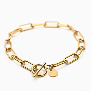 Maia, Bracelet, Gold, Chunky, Silver, Bracelet, T-Bar, Link Chain, T-Bar Bracelet, Sustainable, Hypoallergenic, Gold plated, Silver plated