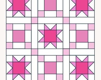 Ranchhouse Windows Quilt Pattern: Beginner Friendly (PDF Pattern)