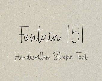 Fontain151 - Stroke Font - Single Line Font - Sketch Pen Font - Pen Plotter - Engraving Font