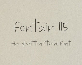 Fontain115 - Stroke Font - Single Line Font - Sketch Pen Font - Pen Plotter - Engraving Font