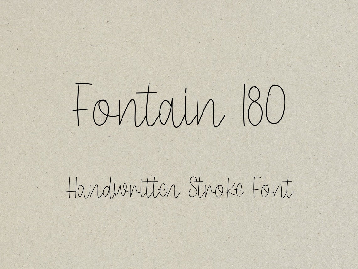 Fontain180 - Stroke Font - Single Line Font - Sketch Pen Font - Pen Plotter - Engraving Font