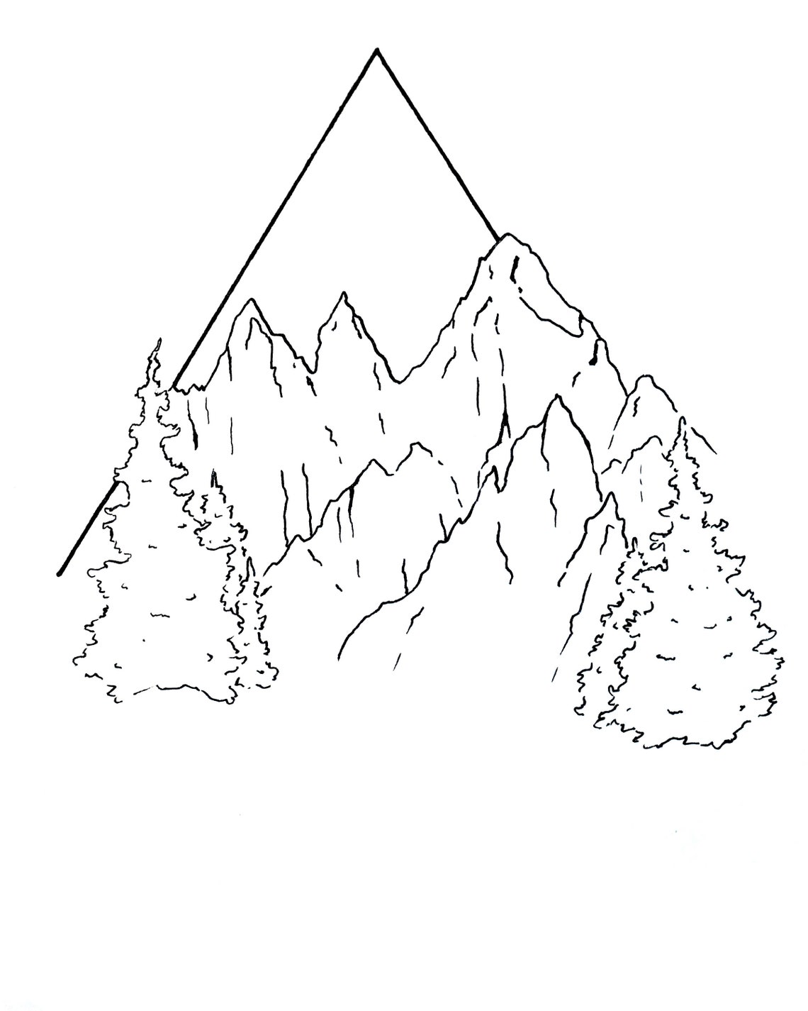 Mount Whitney Print Black and White Mountain Print Simple - Etsy