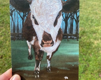 Cow Wall Print, Cow Painting Print