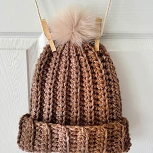 Handgemaakte, gehaakte wintermuts voor volwassenen, beanie, rodel, warm