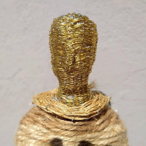 Male sculpture, string sculpture, sisal shops craftsmanship, ethnicity, art, hemp, Mediterranean decoration, Spartan craftsmanship, contemporary