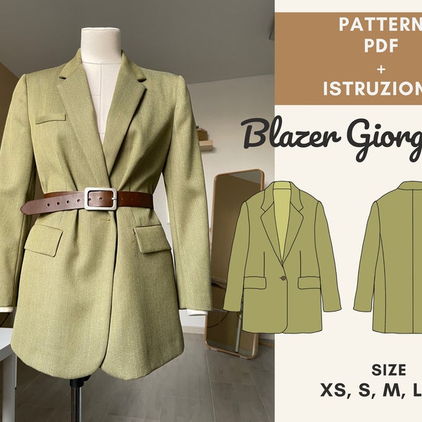 Giorgia-Blazer-Schnittmuster /Größe XS, S, M, L, XL