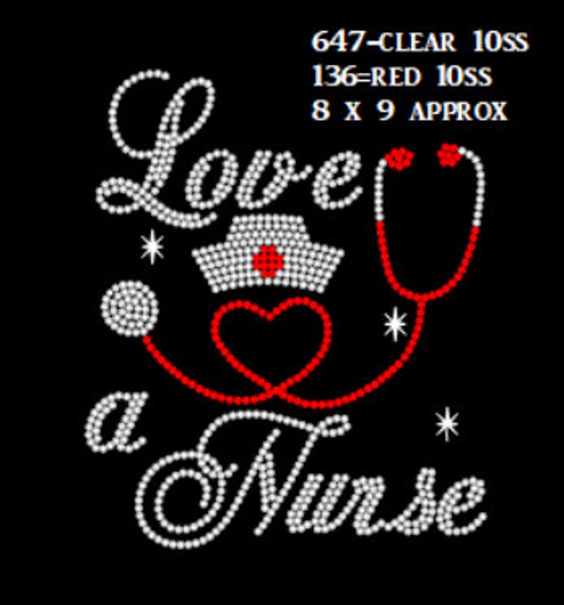 Love a Nurse rhinestone svg nurse bling RN bling download Etsy