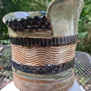 Handmade Interestingly Glazed Ceramic Pot with Ventilation