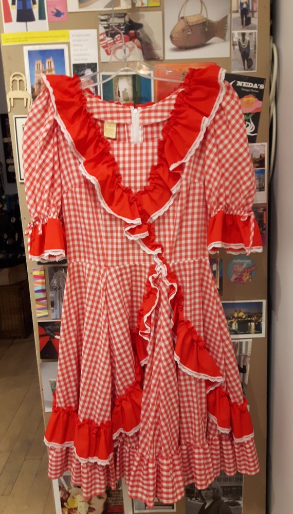 Vintage gingham squaredance dress