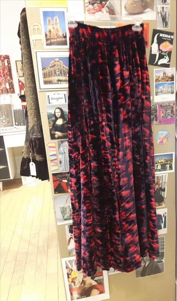 Tie- dye, Panne velvet 70s skirt