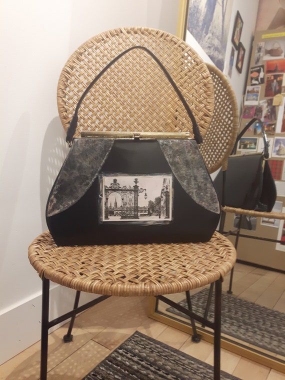 Vintage 50s handbag,embellished/hand painted.