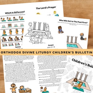 John 5:1-15 Children&#39;s Orthodox Christian Divine Liturgy Church Bulletin May 13, May 26 Jesus Heals at The Pool at Bethesda