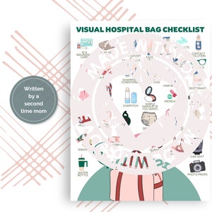 Visuelle Krankenhaustasche Checkliste für Wehen & Geburt Sofort Download
