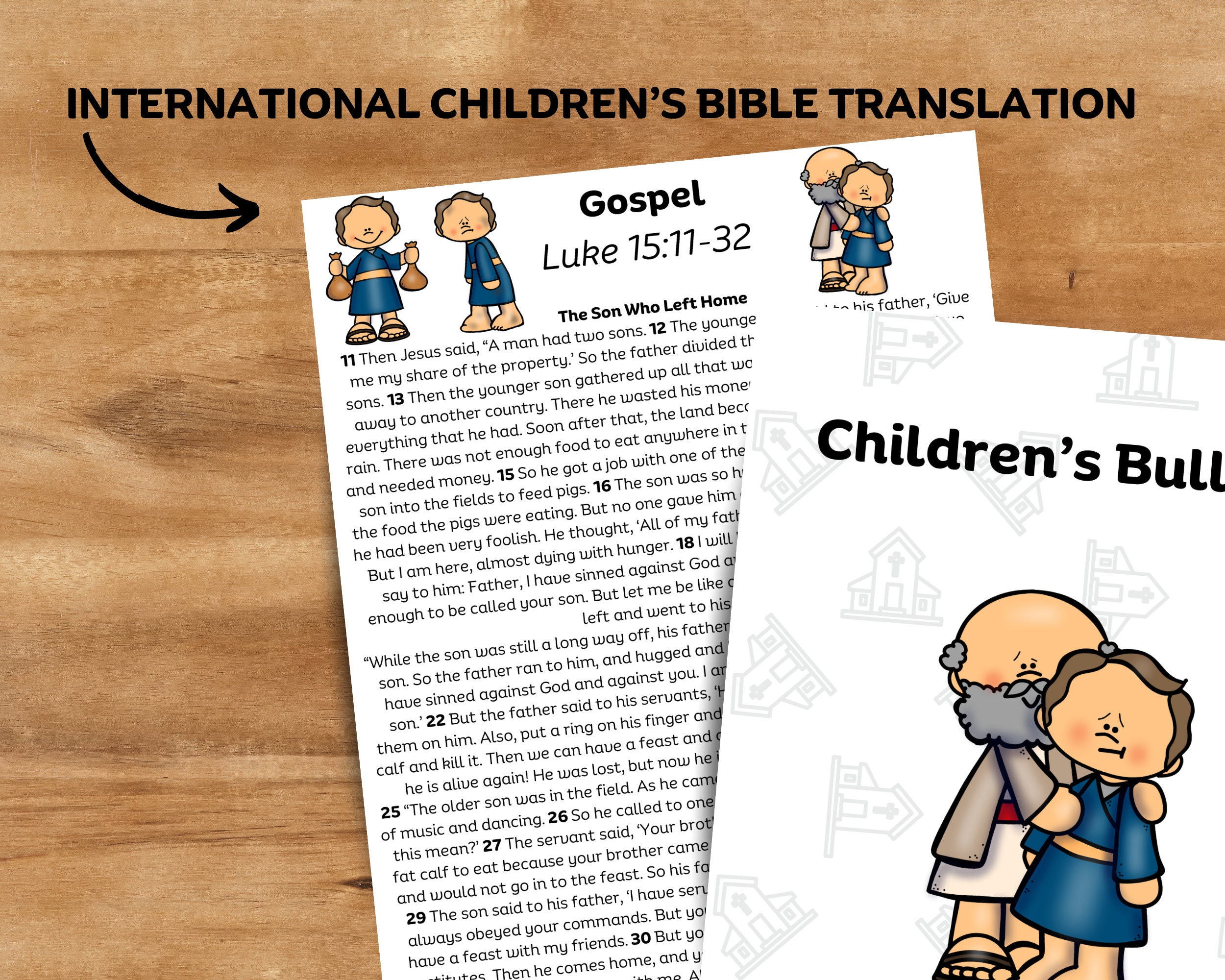 Luke 15: 11-32 the Prodigal Son Preschool Children's Church Bulletin - Etsy