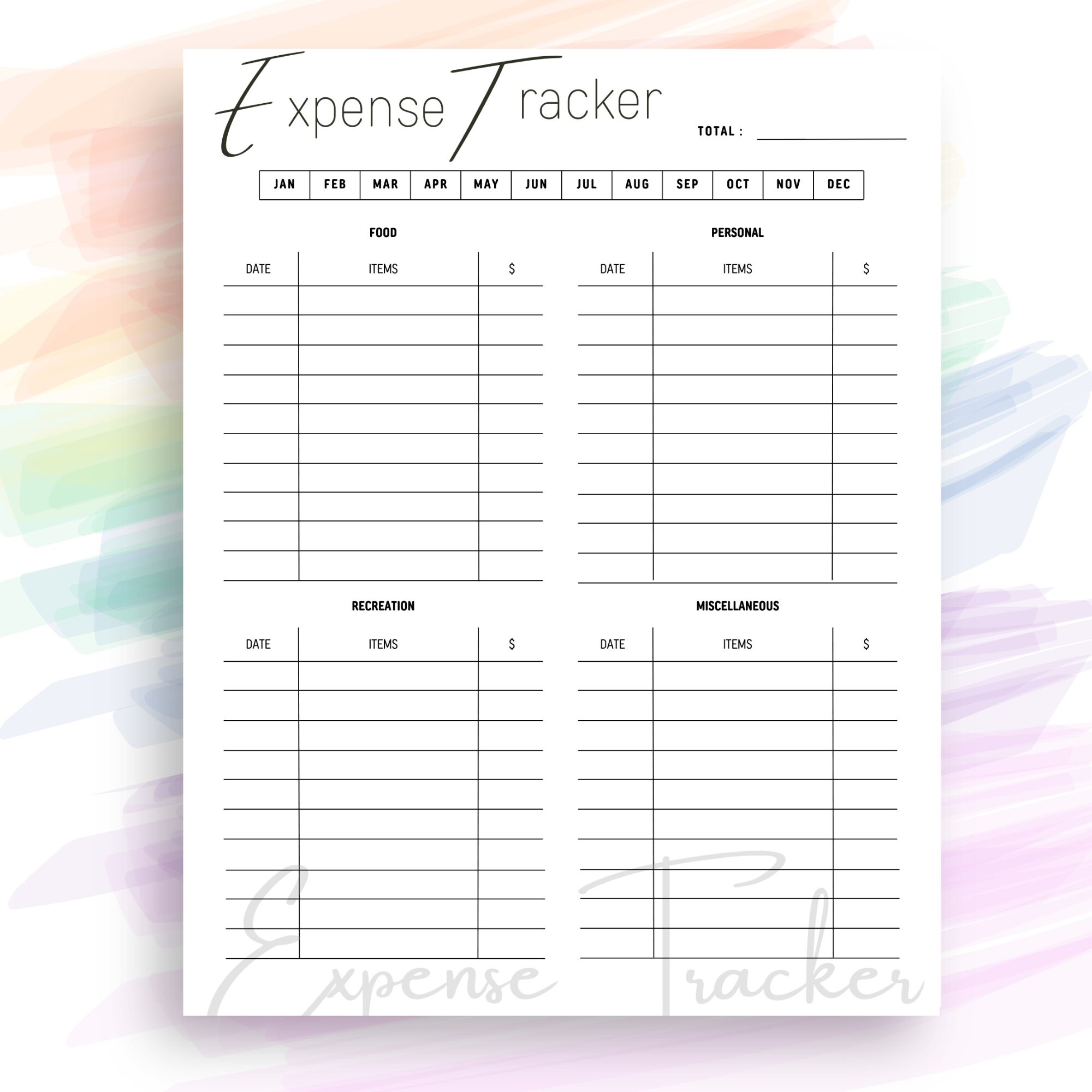 Finances Tracker Printable Bundle With Monthly Budget and Expense ...