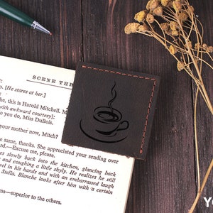 Custom Leather Corner Bookmark: Personalized Engraved Gift