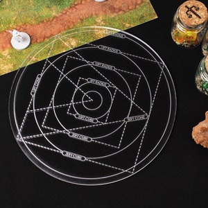 Spell template, DnD spell templates, D&D AoE spells Ruler, Area of Effect Marker, AOE Measurement template, Spell Effects Ruler, transparent