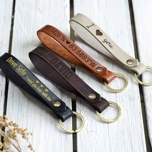 Personalized keychain, Custom leather keychain, Personalized leather keyring, customized keychain, leather key holder, drive safe keychain