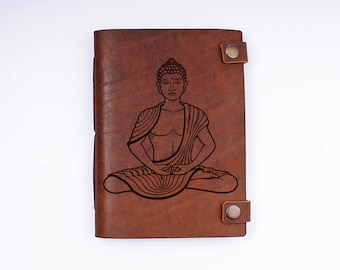 Buddha Leather Journal: Personalized Sketchbook, Custom Diary