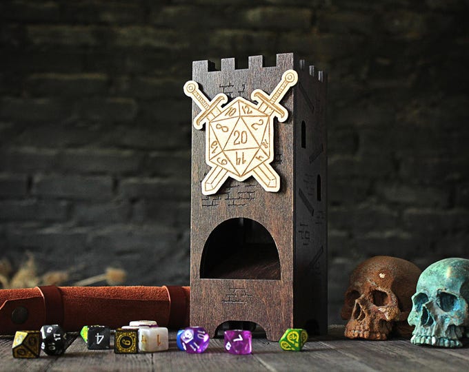 Personalized Wooden Dice Tower: D&D Gaming Gift