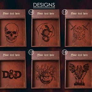 Custom Wooden Dice Tray with Leather, RPG Dice Rolling, D&D Dice Storage image 6