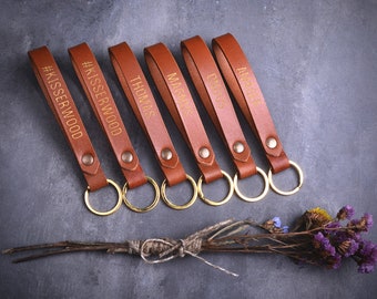 Personalized Leather Keychain: Custom Engraved Name Keychain