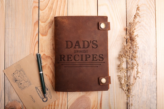 Personalized Leather Recipe Journal: Father's Day Cookbook