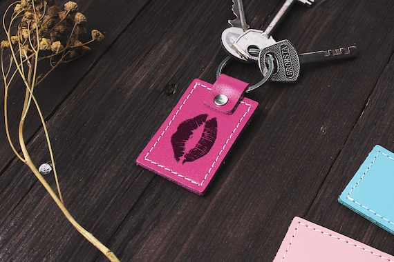 Personalized Leather Keychain: Engraved Monogram Key Fob - Etsy