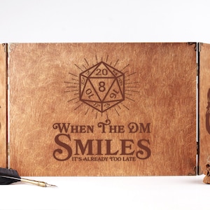Custom Engraved Wooden DnD DM Screen: Personalized Game Master Gift