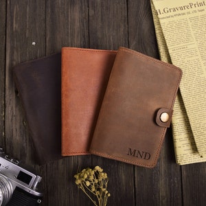 Funda de piel para notas de campo personalizadas, diario recargable personalizado, billetera de viaje de piel, funda de piel Moleskine de 3,5" x 5,5", envío gratuito