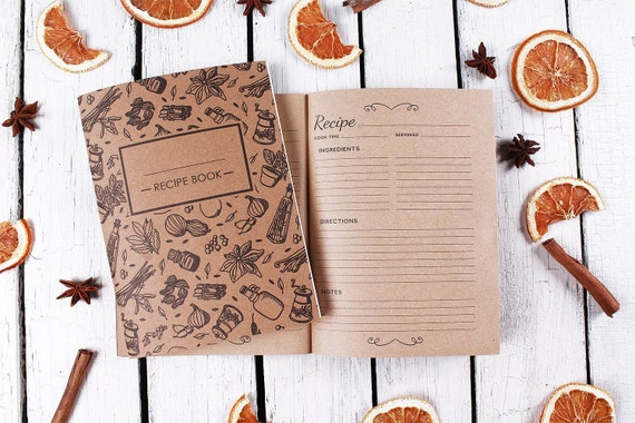Libro di ricette fatto di carta artigianale, set di 3 libri di cucina, libro  di modelli di ricette, libro per le tue ricette, ricettario vuoto, regalo di  cucina -  Italia