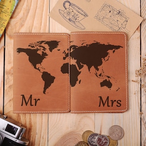 Custom Leather Passport Cover Set: Personalized Travel Wallets